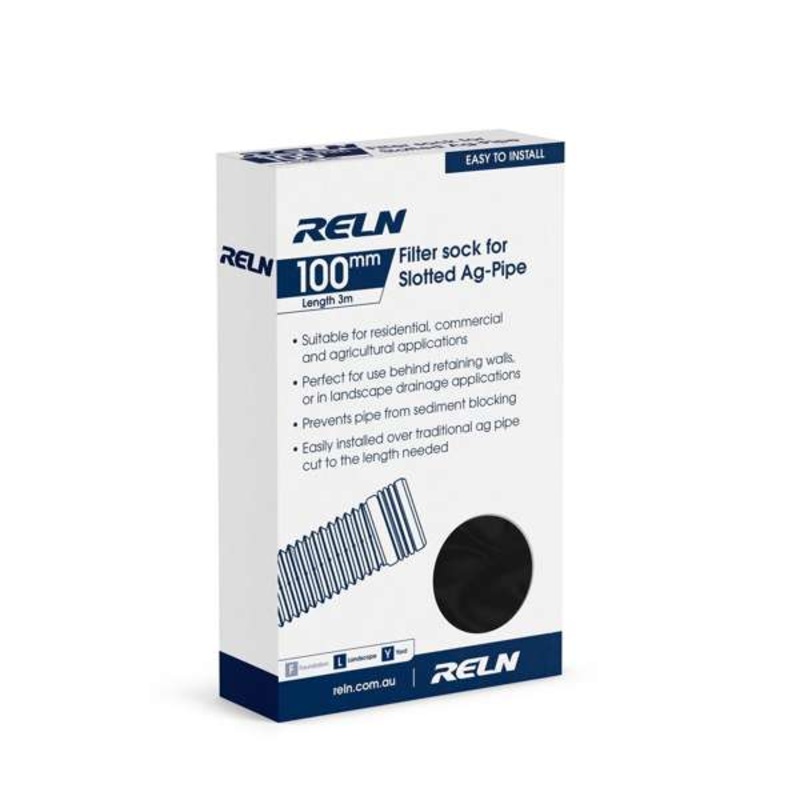 Reln Pipe Ag Filter Sock Sleeve 100mm x 3M