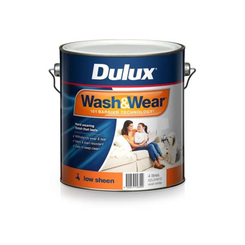 Dulux Wash & Wear Interior Low Sheen Vivid White
