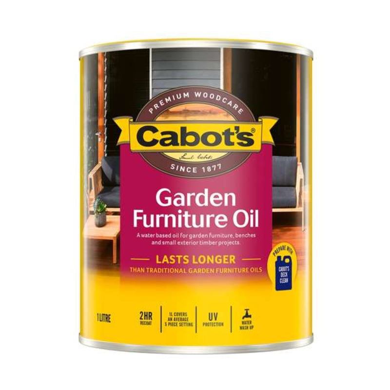 Cabot’s 1L Water Based New Natural Garden Furniture Oil