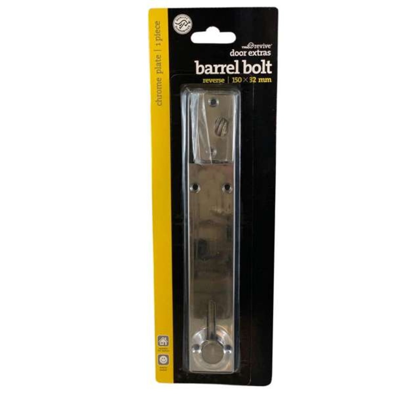 Trio Reverse Barrel Bolt Chrome Plated 150 x 32mm