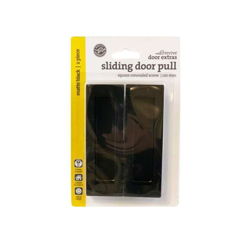 Trio Revive Square Concealed Sliding Door Pull Black 120 x 40mm