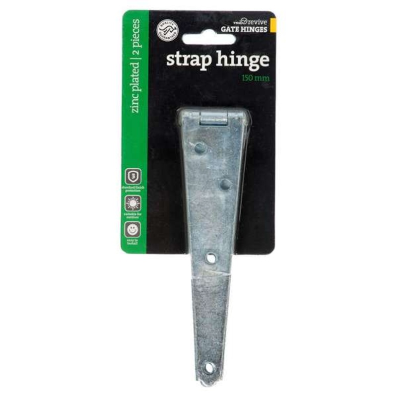 Trio Strap Hinge Zinc Plated 150mm – 2 Pack