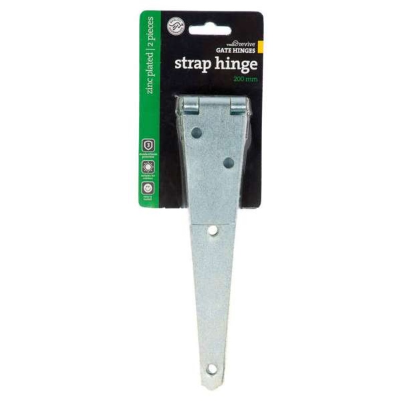 Trio Strap Hinge Zinc Plated 200mm – 2 Pack