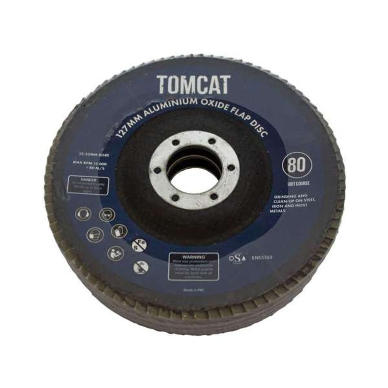 Tomcat Aluminium Oxide Flap Disc 127mm – 3 Pack