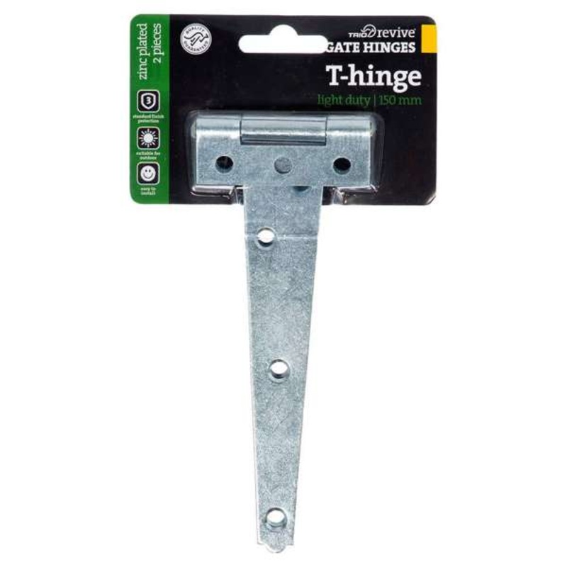 Trio Light Duty T-Hinge Zinc Plated 150mm – 2 Pack