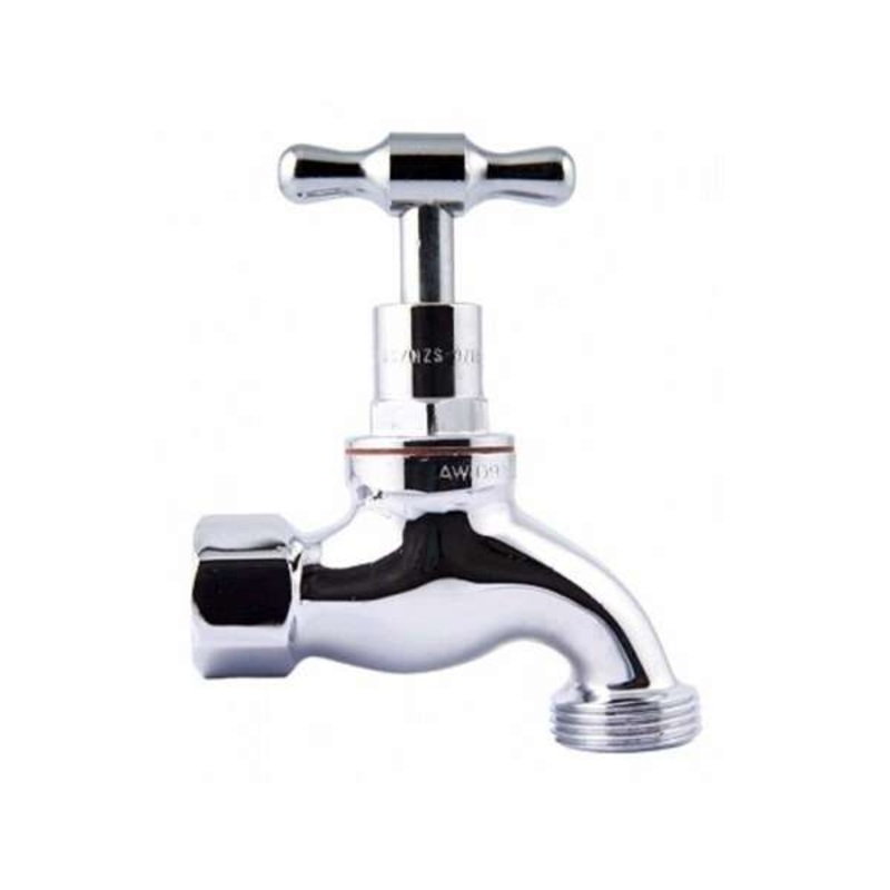 Mildon Female T Head Hose Cock 1/2 (15mm) Chrome