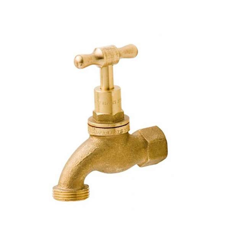 Mildon T Head Hose Cock Female 1/2 Rough Brass