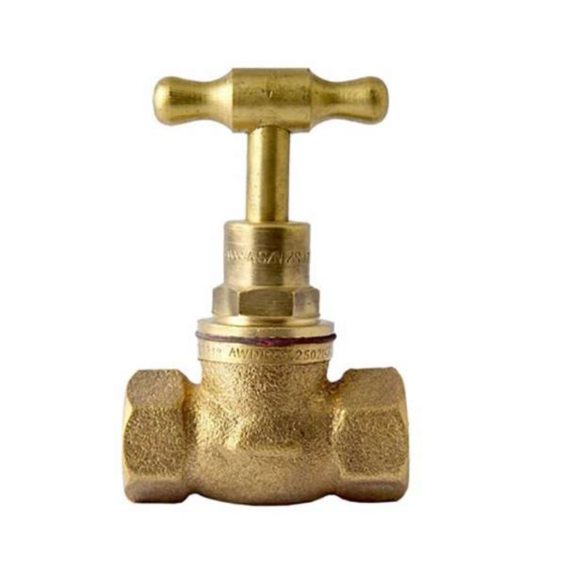 Mildon T Head Stop Cock F&F Rough Brass 1/2
