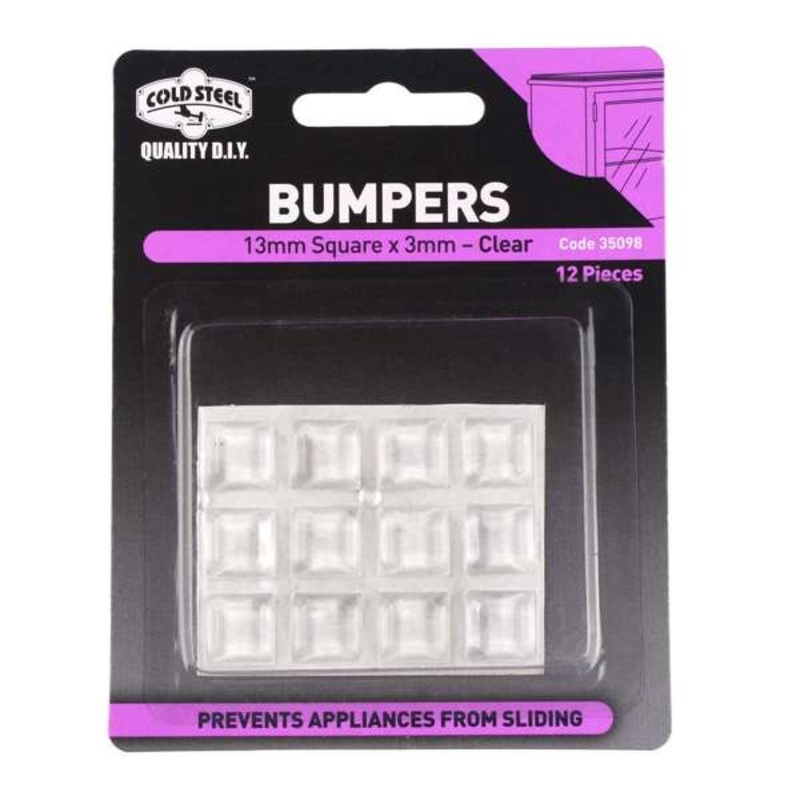 Cold Steel Bumpers Square Clear 13 x 3mm – 12 Pack