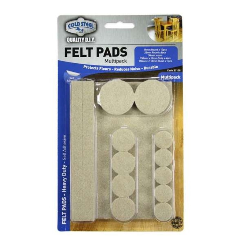 Cold Steel Heavy Duty Felt Pads Multipack Beige – 27 Pack