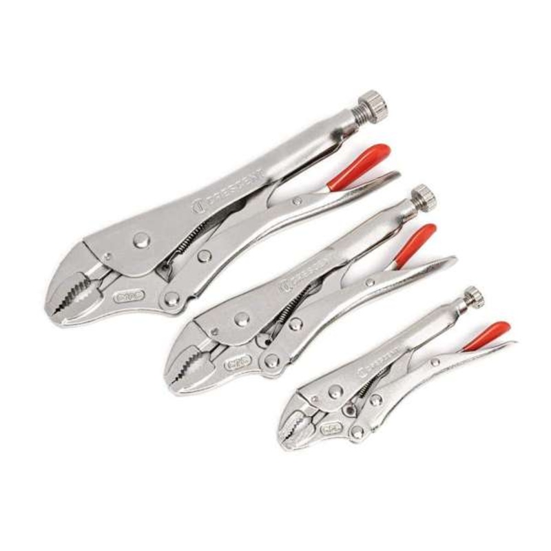 Crescent Plier Set Locking Curved Jaw – 3 Piece