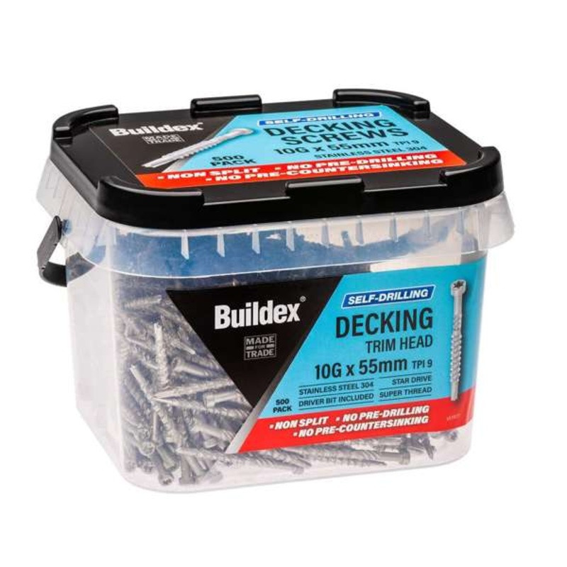 Buildex Self Drilling Decking Screw 10G x 55mm – Box of 500