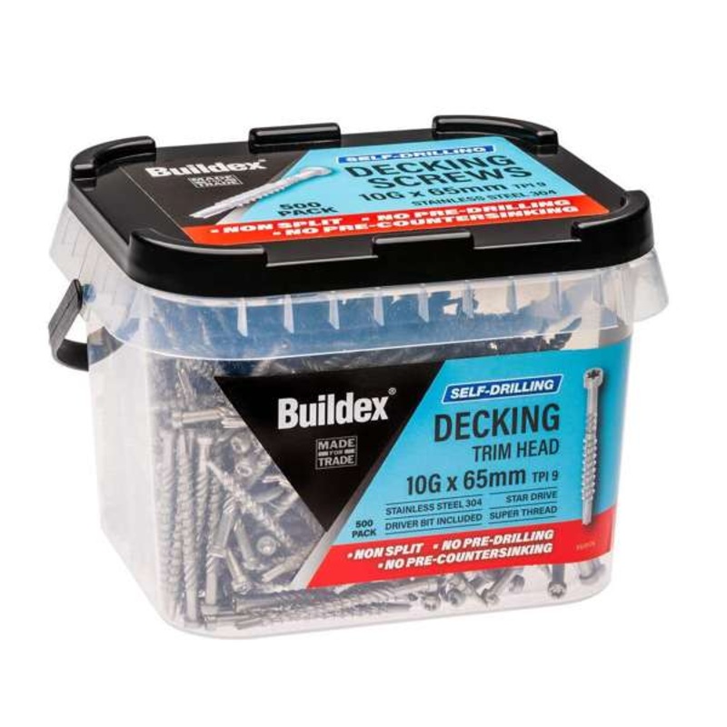 Buildex Self Drilling Decking Screw 10G x 65mm – Box of 500