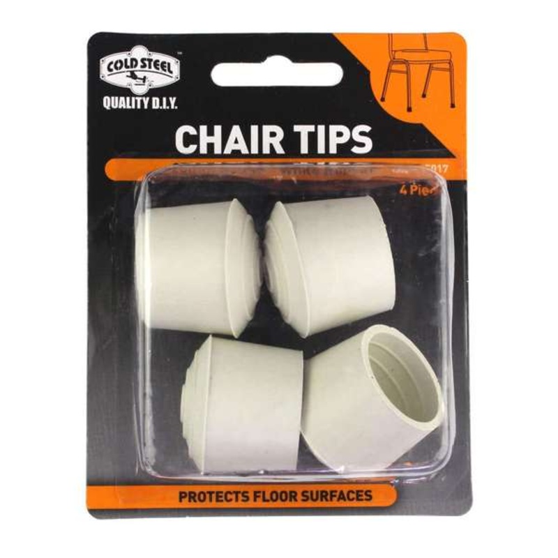 Cold Steel Chair Tips Round White Rubber 25mm – 4 Pack