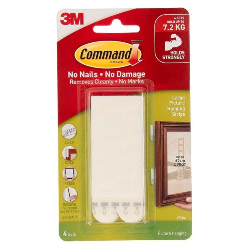 Command Picture Hanging Strips White Large – 4 Pack