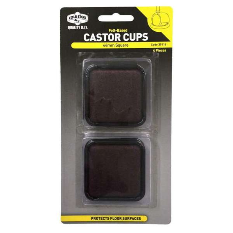 Cold Steel Castor Cups Felt Based Square 44mm – 4 Pack