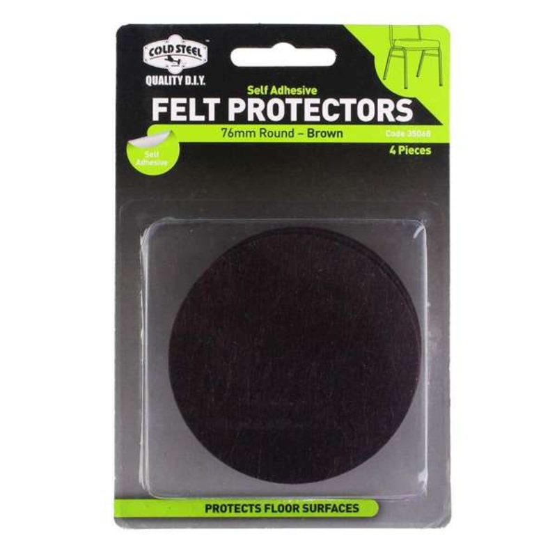 Cold Steel Felt Protectors Round Brown 76mm – 4 Pack