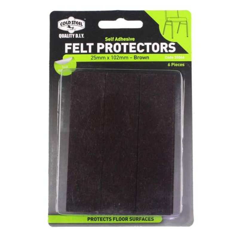 Cold Steel Felt Protectors Strip Brown 25 x 102mm – 6 Pack