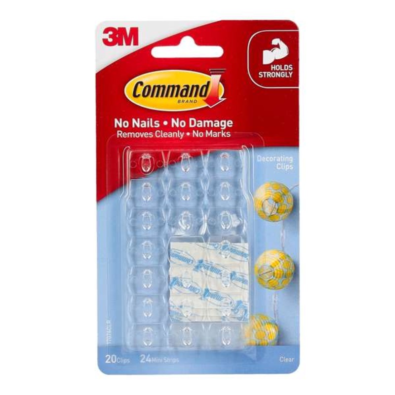 Command Clear Decorating Clips – 20 Pack