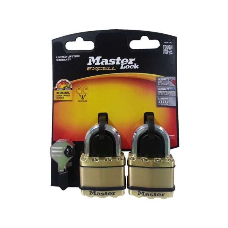 Master Lock Excell Padlock 50mm (25mm Shank) – 2 Pack