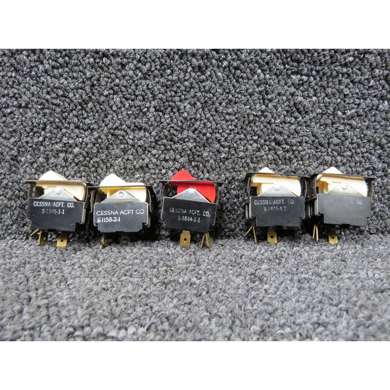 S-1845-1-1, S-1815-1-1, S-1844-1-1 Cessna 182M Rocker Switch Set of 5