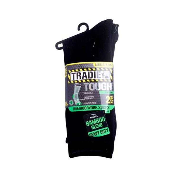 Tradie Mens Bamboo Work Sock Size 7-10 – 2 Pack