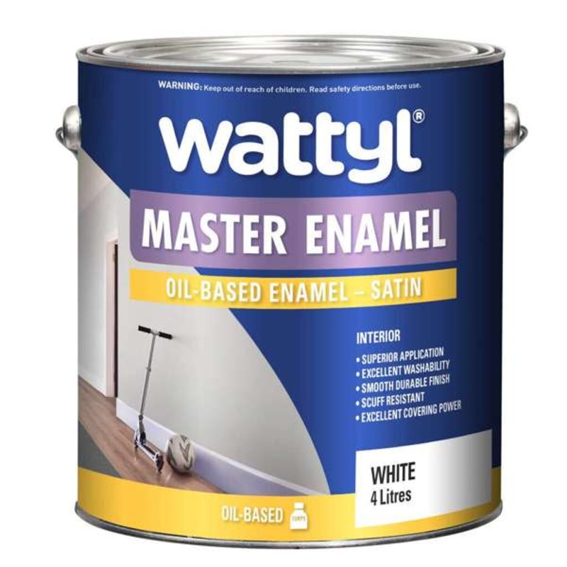 Wattyl Master Enamel Satin White 4L