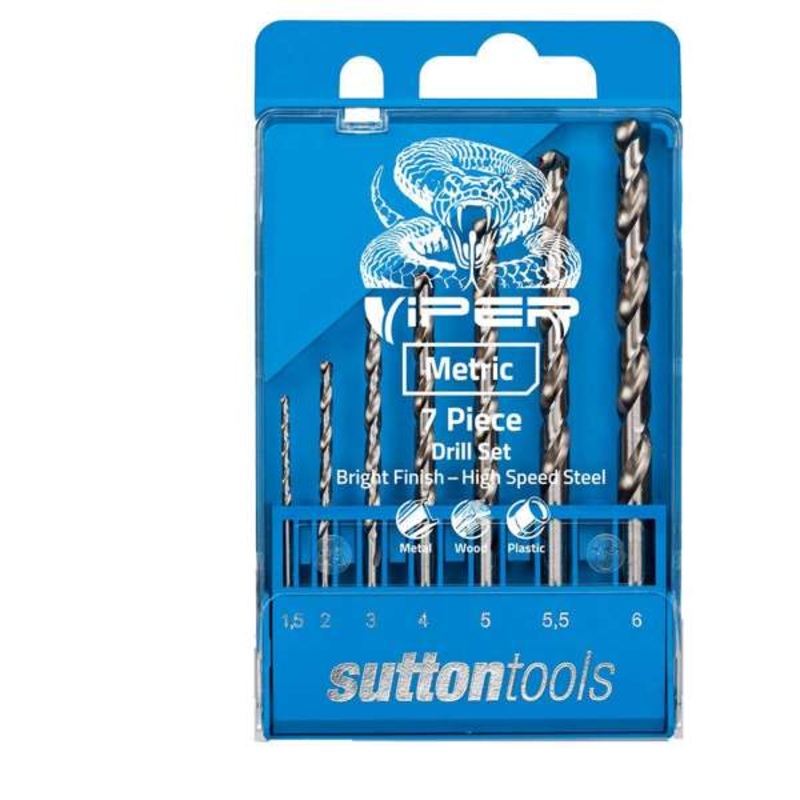 Sutton Tools Viper Jobber Drill Bit Set Metric – 7 Piece