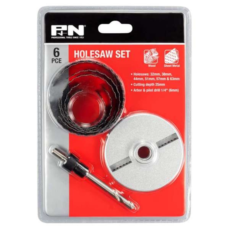 P&N Hole Saw Set – 6 Piece