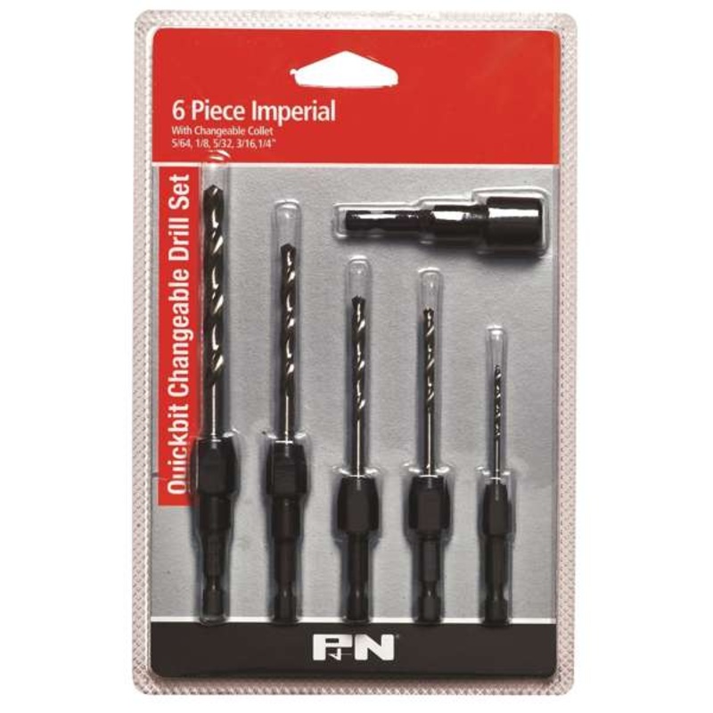 P&N Quickbit Changeable Drill Set Imperial – 6 Piece