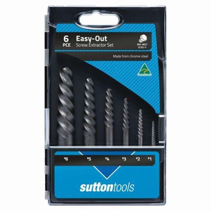 Sutton Tools Easy Out Screw Extractor Set – 6 Piece