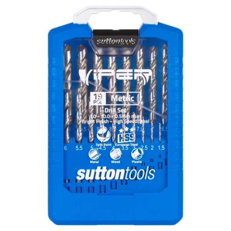 Sutton Tools Metric Viper Drill Bit Set – 19 Piece