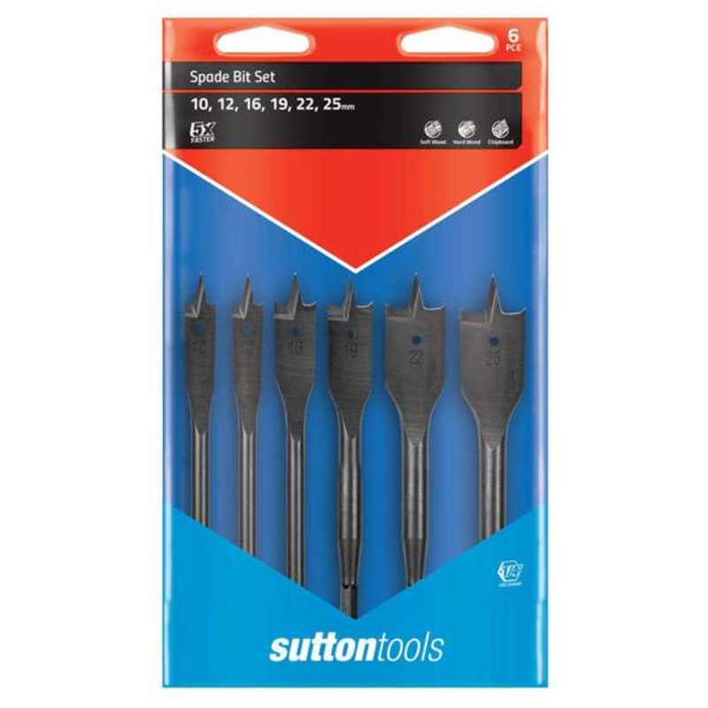 Sutton Tools Wood Spade Bit Set – 6 Piece