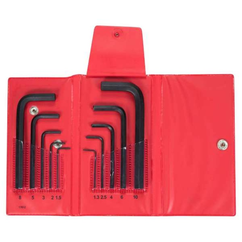 Bondhus Hex End L-Wrench Allen Key Set Metric Wallet Short – 10 Piece