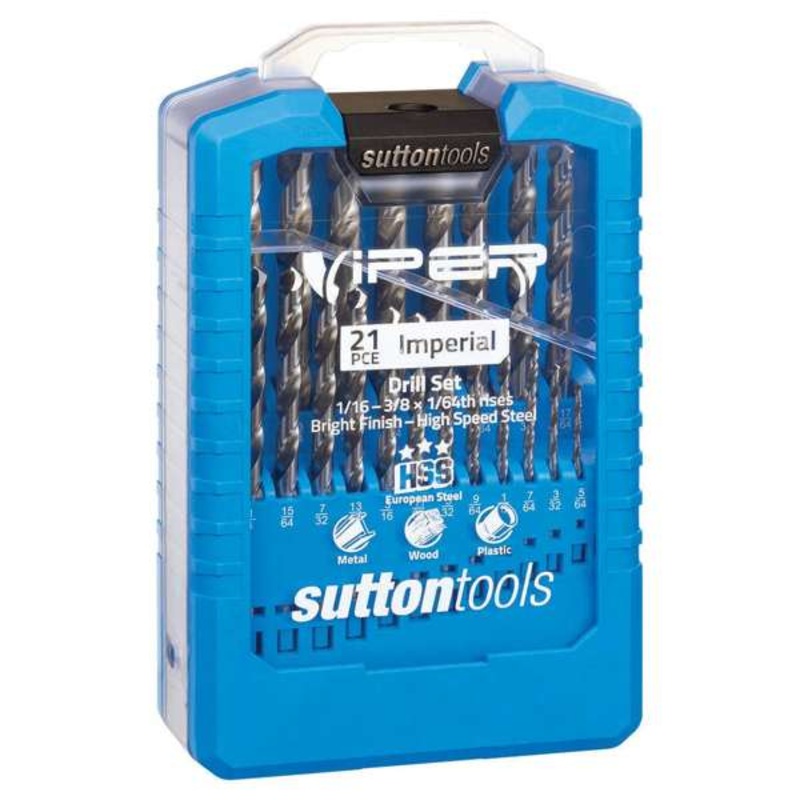 Sutton Tools Imperial Viper Drill Bit Set – 21 Piece