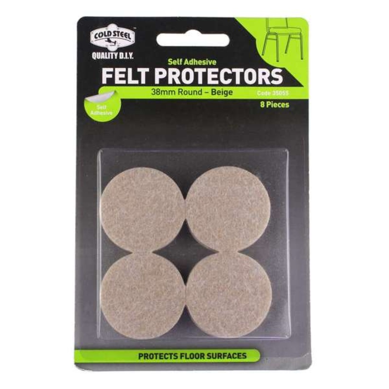 Cold Steel Felt Protectors Round Beige 38mm – 8 Pack