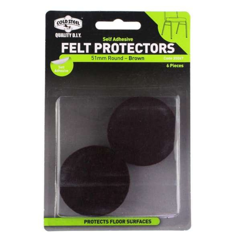 Cold Steel Felt Protectors Round Brown 51mm – 6 Pack