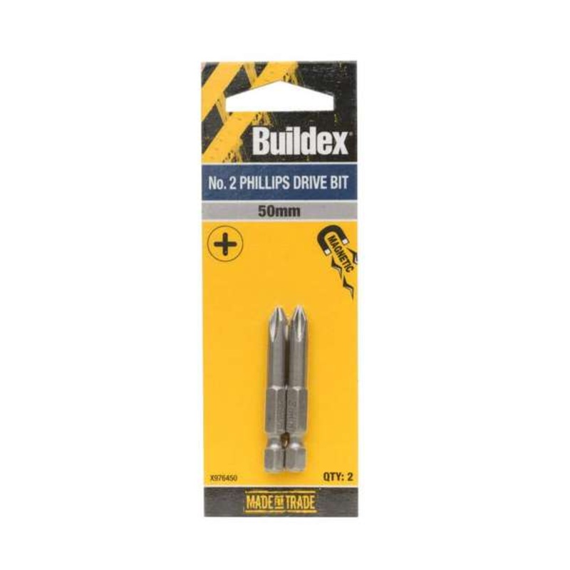 Buildex Bit Phillips No. 2 50mm – 2 Pack
