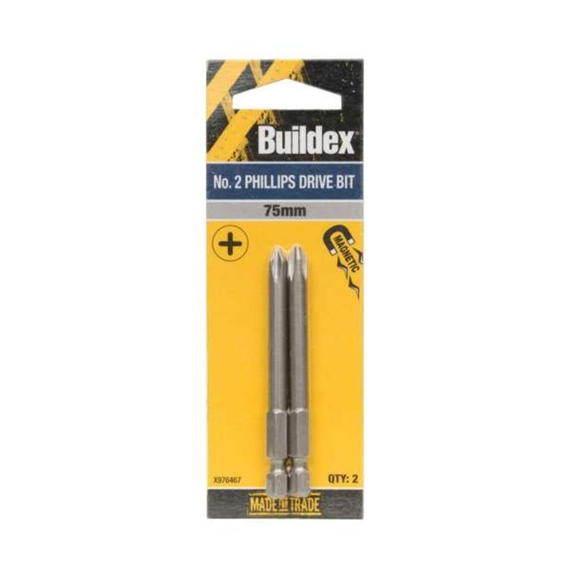 Buildex Bit Phillips No. 2 75mm – 2 Pack