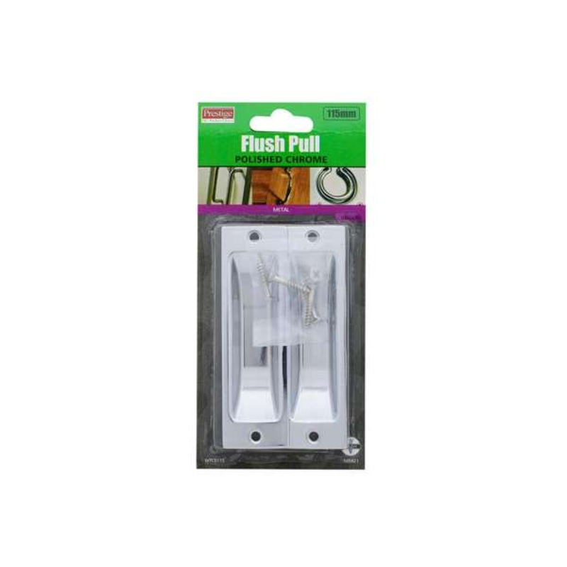 Prestige Traditional Flush Pull Chrome Plated 115mm – 2 Pack
