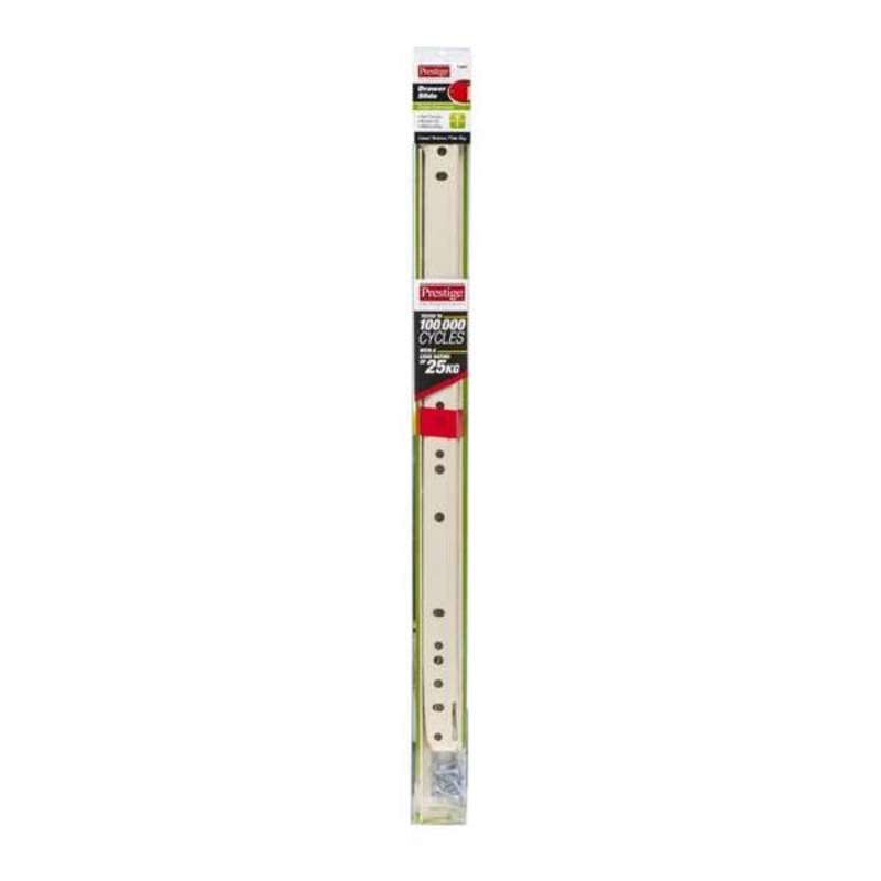 Prestige Drawer Slide Metal White 450mm – 2 Pack