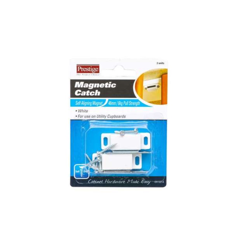 Prestige Magnetic Catch Heavy Duty White 6kg – 2 Pack