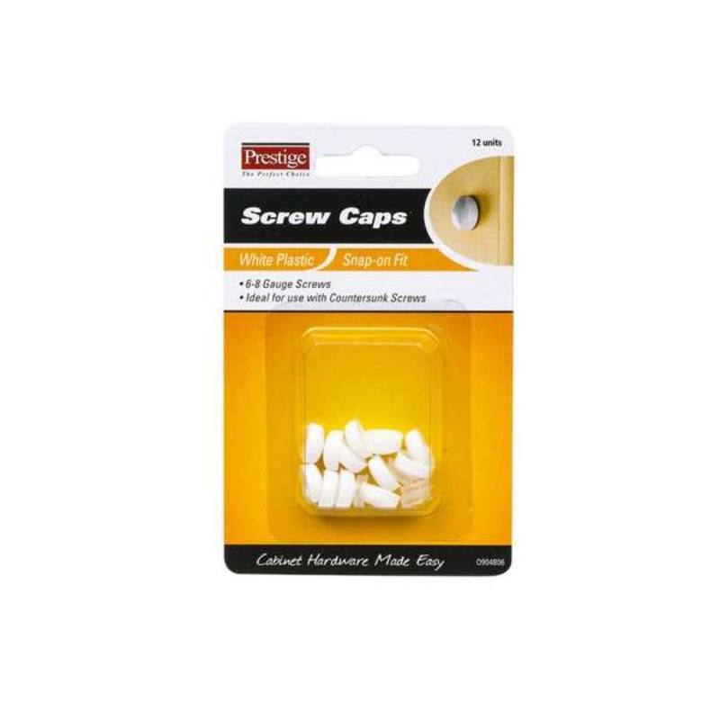 Prestige Snap-on Screw Caps White 6 – 8g – 12 Pack