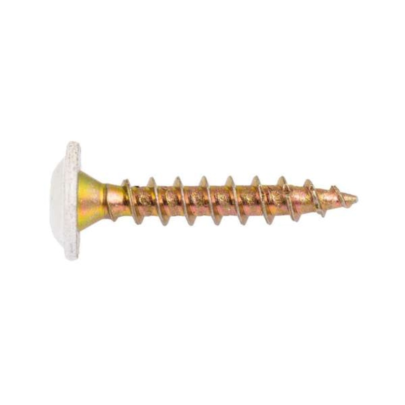 Buildex Cabinet Screw White Zinc Plated 10 – 10 x 28mm – 50 Pack