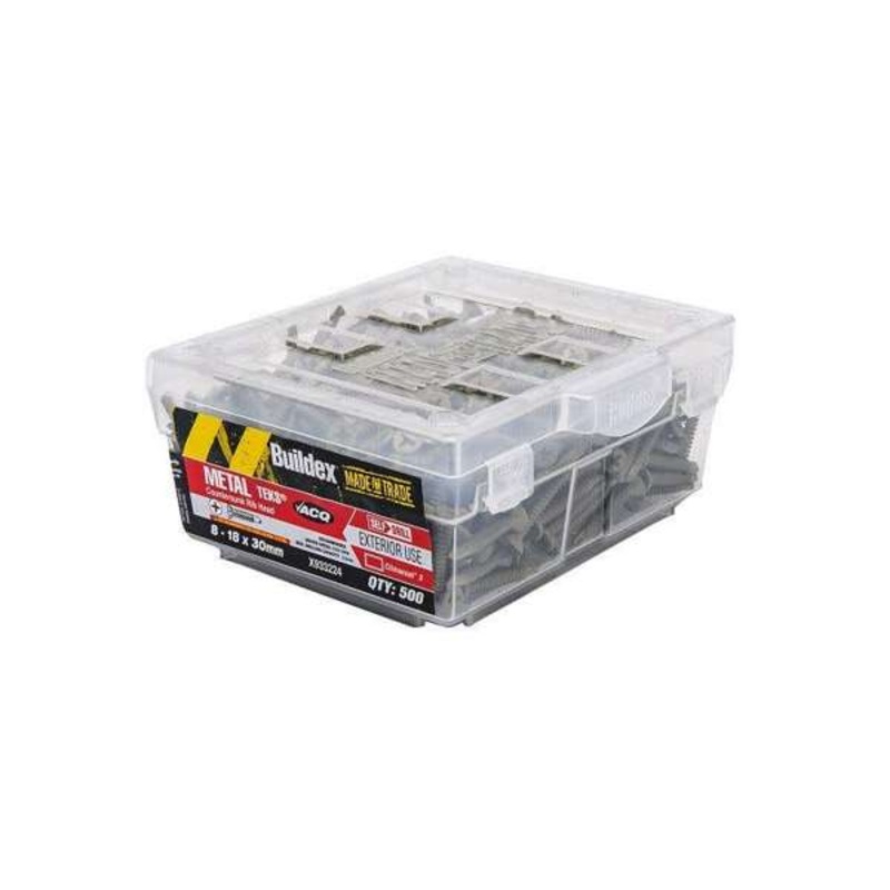Buildex Metal Teks Countersunk Head 8 – 18 x 30mm – 500 Pack