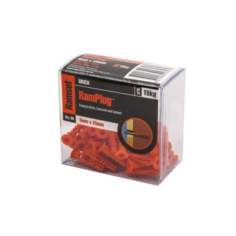 Ramset Ramplug 5 x 25mm – 50 Pack