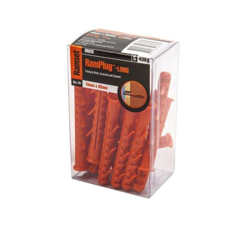 Ramset Ramplug Long 10 x 80mm – 20 Pack