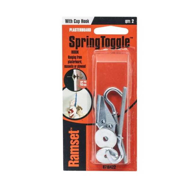 Ramset SpringToggle With Cup Hook 10kg – 2 Pack