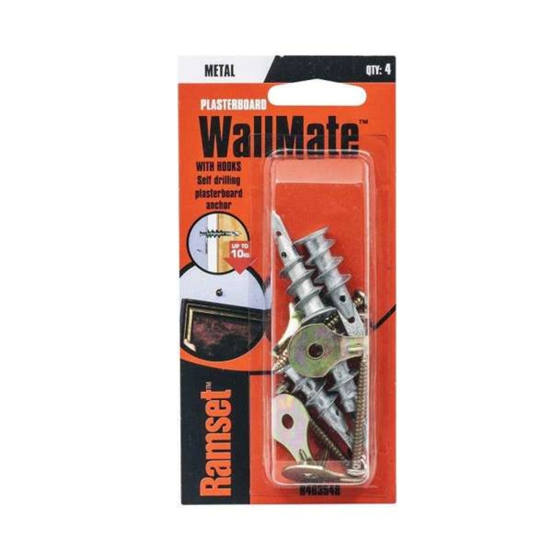 Ramset WallMate Metal With Hooks 10kg – 4 Pack