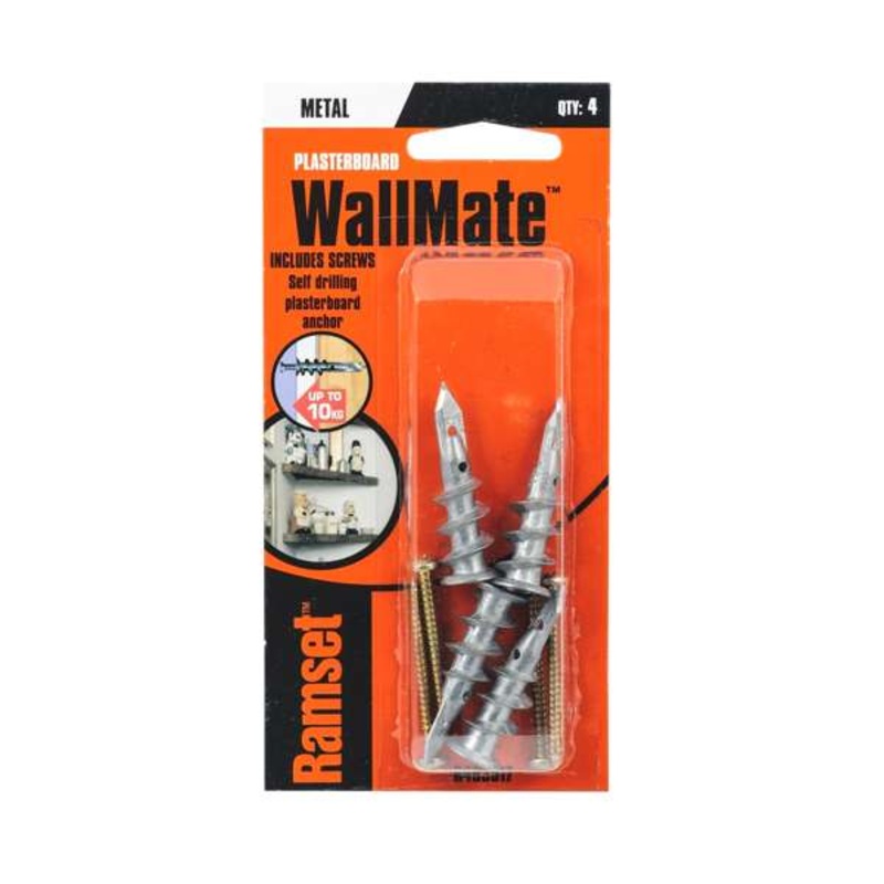 Ramset WallMate Metal With Screws 10kg – 4 Pack